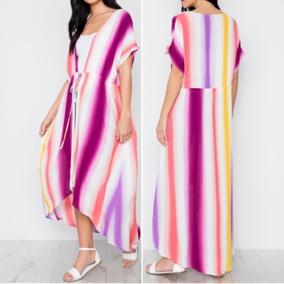 Trend Setter Diva Boutique Jackets & Blazers - 2 LEFT! RAINBOW STRIPE KIMONO/ DUSTER